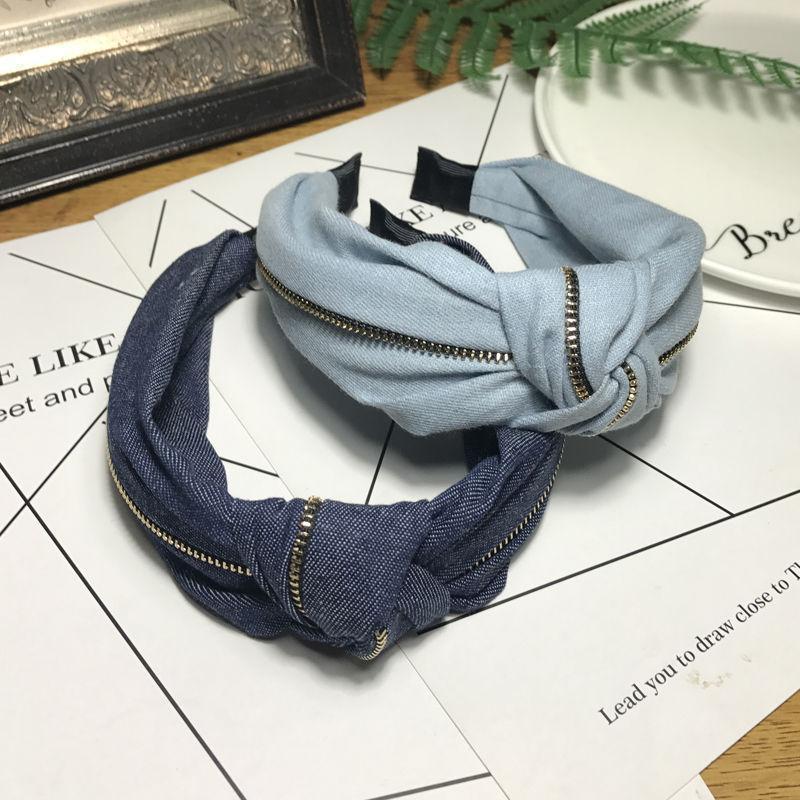 Denim Jeans Bow Knot Hairband Headbands 1