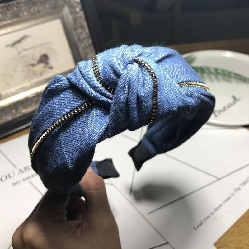 Denim Jeans Bow Knot Hairband Headbands 1