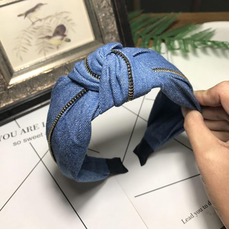 Denim Jeans Bow Knot Hairband Headbands 3