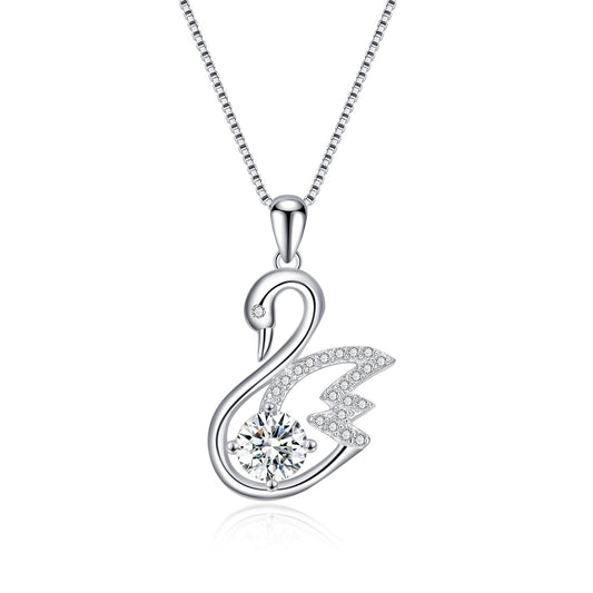 2019 Design Fashion Lovely Crystal Swan Shape Necklace for Women