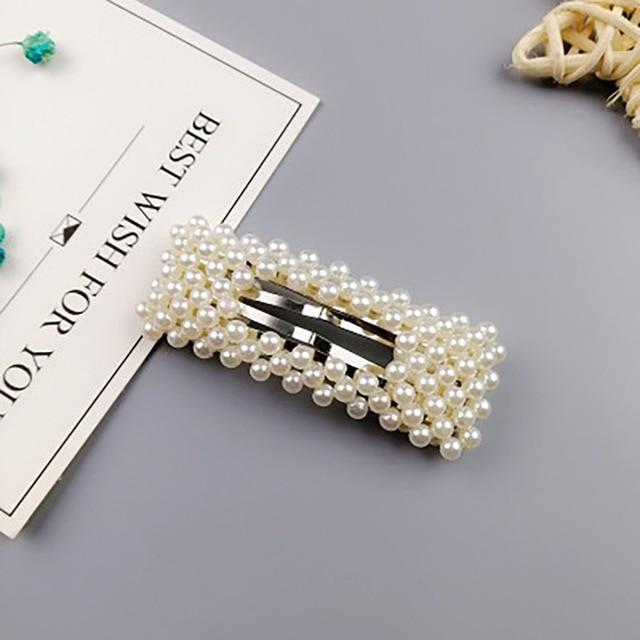 Elegant Pearl Hair Clip Barrettes Hair Accessories 18 silver