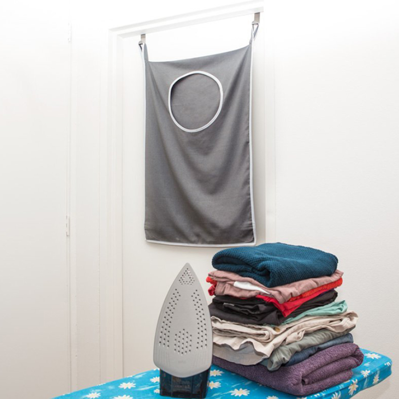 Laundry Nook - The Space Saving, Door Hanging Laundry Hamper Home Accessories Grey