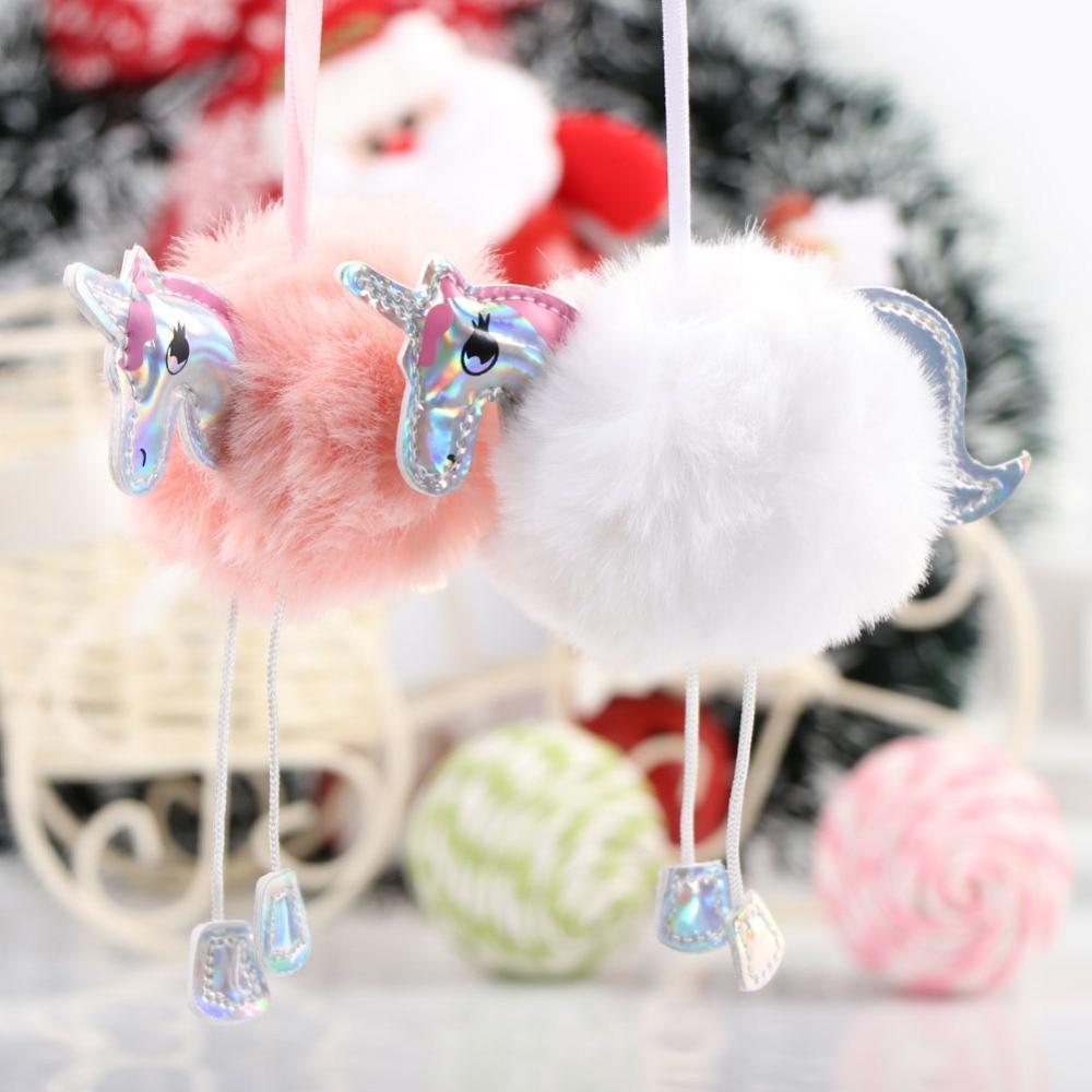 loomrack 10 Unicorn Christmas Tree Ornaments - Pom Poms Christmas Accessories