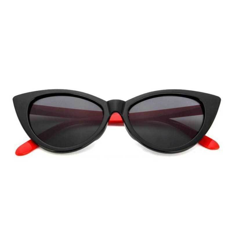 loomrack 90s Retro Lady Cat Eye Pointed Tip Sunglasses Sunglasses red leg