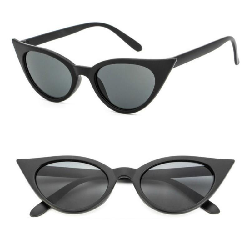 loomrack 90s Retro Lady Cat Eye Pointed Tip Sunglasses Sunglasses small matte black