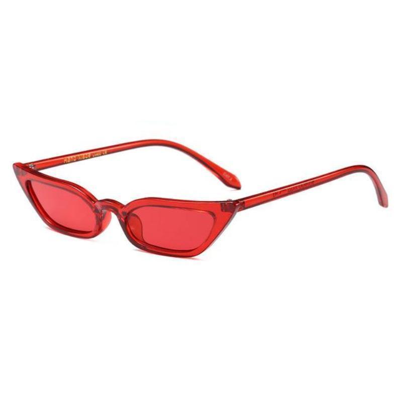 loomrack 90s Small Rectangular Pointy Sunglasses Sunglasses Red