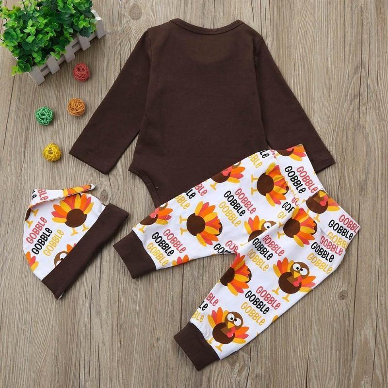 loomrack Baby Boy Girl First Thanksgiving Outfit - My First Thanksgiving 3- Piece Set Baby Clothes