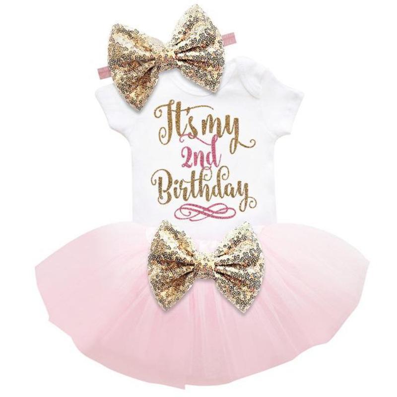 loomrack Baby Girl Tutu Birthday Outfit (1/2 Birthday, 1st Birthday, 2nd Birthday) Clothing Sets Pink 24m