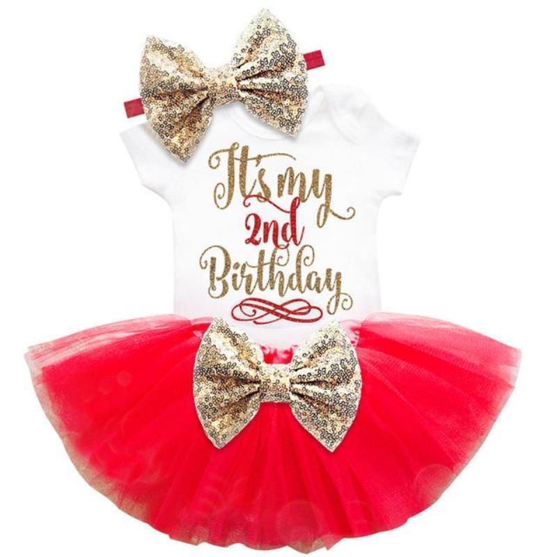 loomrack Baby Girl Tutu Birthday Outfit (1/2 Birthday, 1st Birthday, 2nd Birthday) Clothing Sets Red 24m