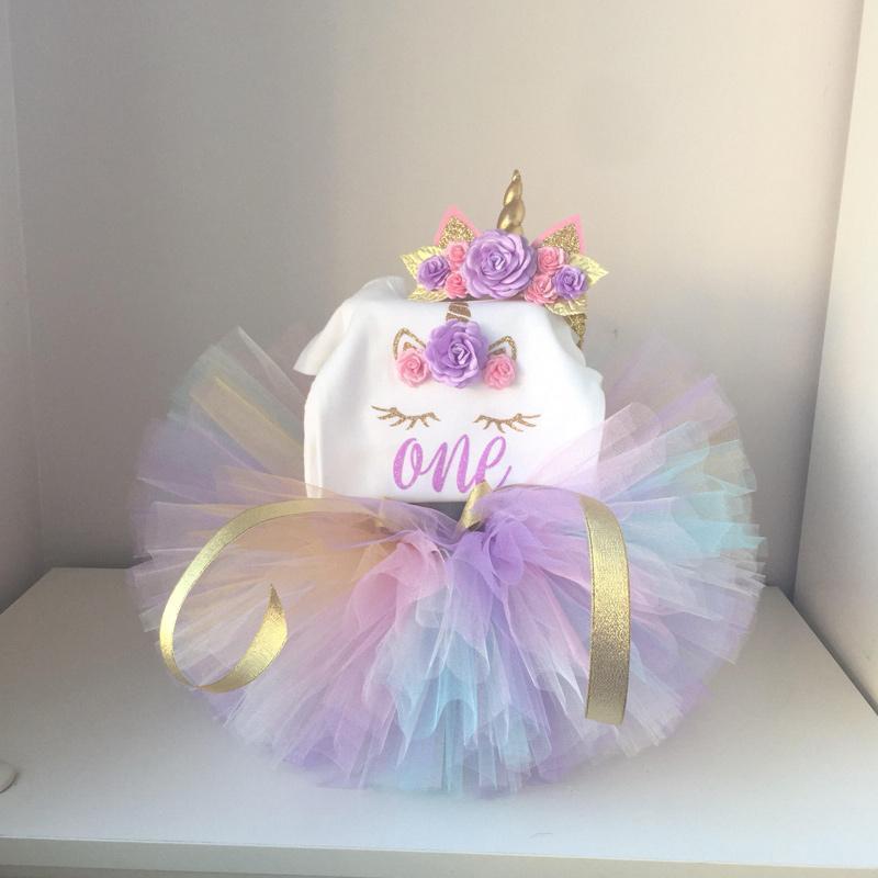 loomrack Baby Girl Tutu Unicorn 1st Birthday Outfit (1/2 Birthday, 1st Birthday, 2nd Birthday) Clothing Sets 02 Unicorn Set 12M
