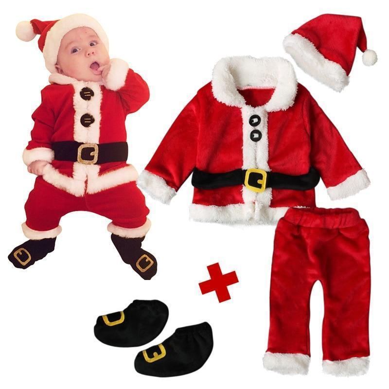 loomrack Baby Santa Suit - 4-Piece Set Christmas Clothes