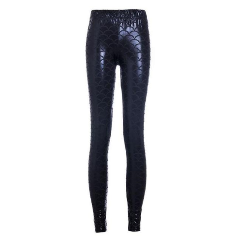 loomrack Becca Fish Scale Mermaid Leggings Leggings K030 Black / S