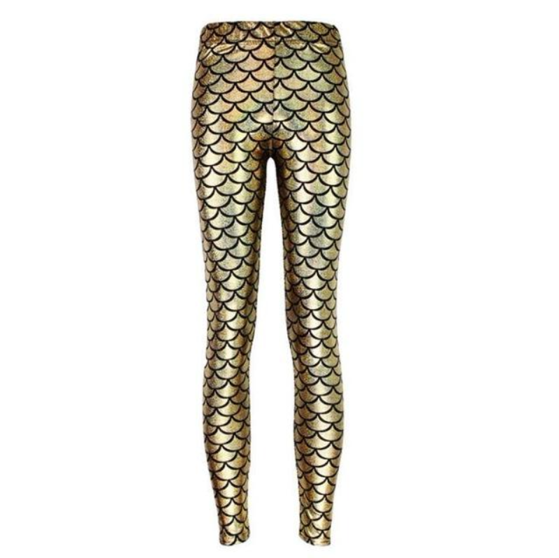 loomrack Becca Fish Scale Mermaid Leggings Leggings K030 Gold / S