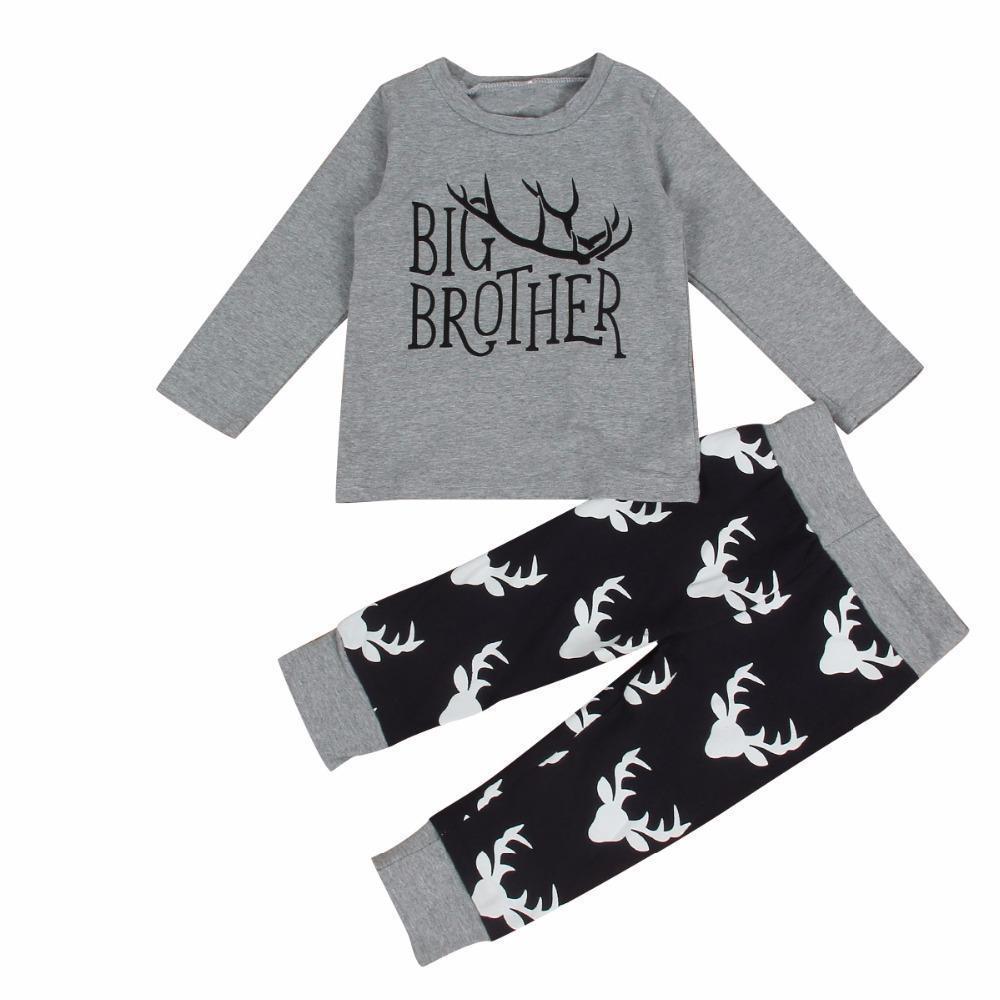 loomrack Big Brother Little Brother Matching Outfit - Deer Antlers Matching Outfits BIG BROTHER 1Y