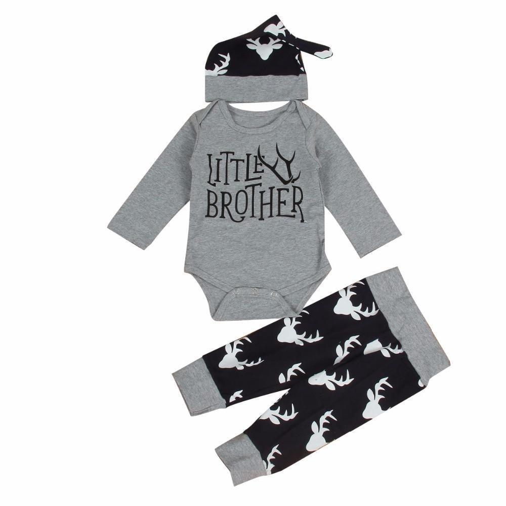 loomrack Big Brother Little Brother Matching Outfit - Deer Antlers Matching Outfits LITTLE BROTHER 6M