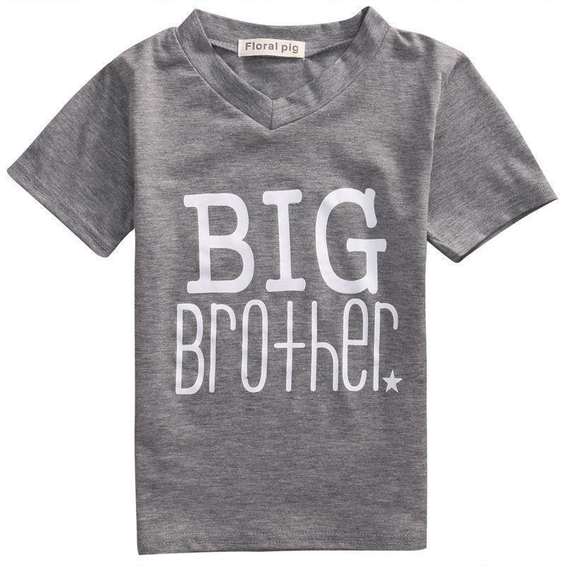 loomrack Big Brother Little Brother Matching Shirts - Big Brother T-shirt and Little Brother Onesie Matching Outfits Gray -Big Brother / 3T