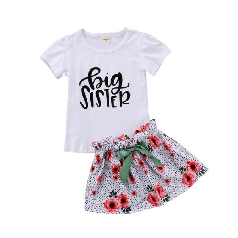 loomrack Big Sister Little Sister Matching Outfit - Floral Speckle Matching Outfits Big 2 to 3Y