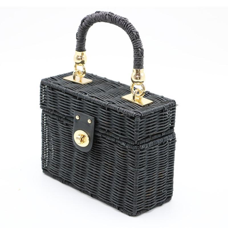 loomrack Black Rattan Purse Shoulder Bags