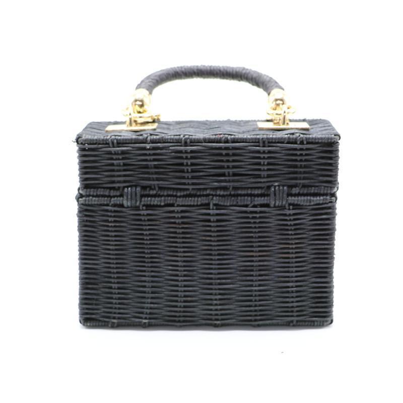 loomrack Black Rattan Purse Shoulder Bags