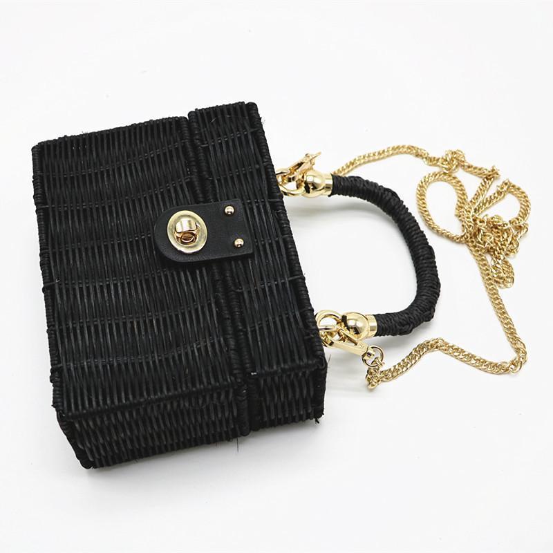 loomrack Black Rattan Purse Shoulder Bags