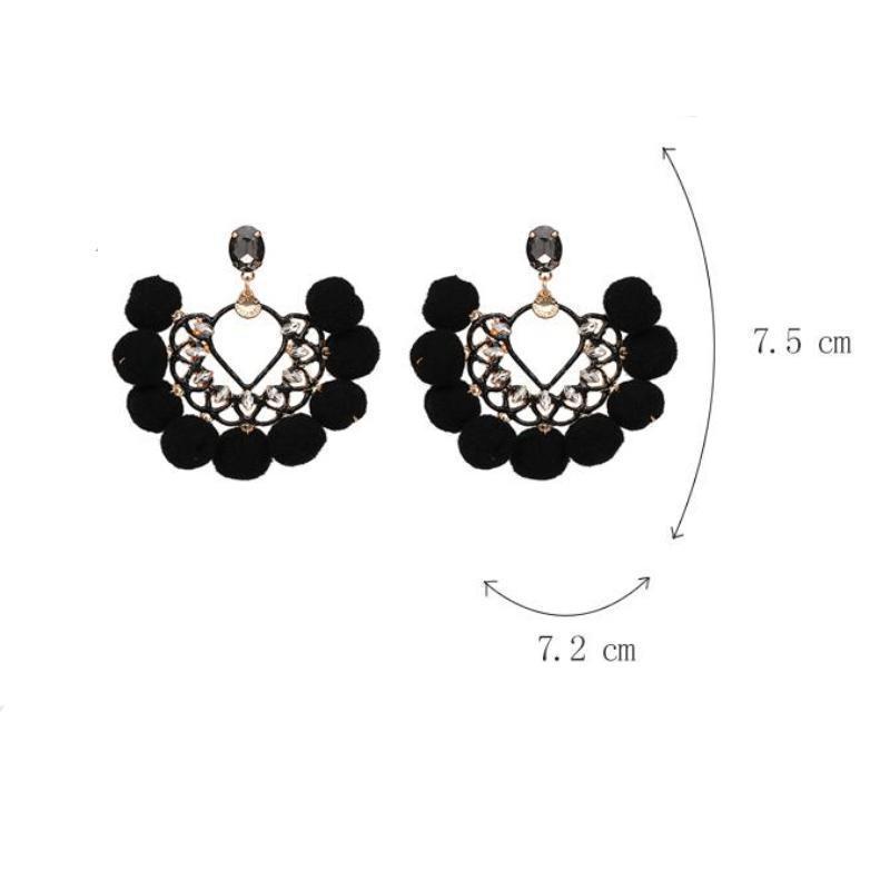 loomrack Bohemian Drop Dangle Pom Pom Earrings Drop Earrings