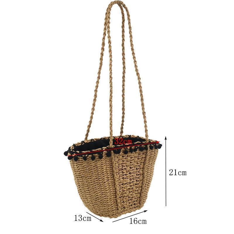 loomrack Bohemian Straw Basket Bag Shoulder Bags