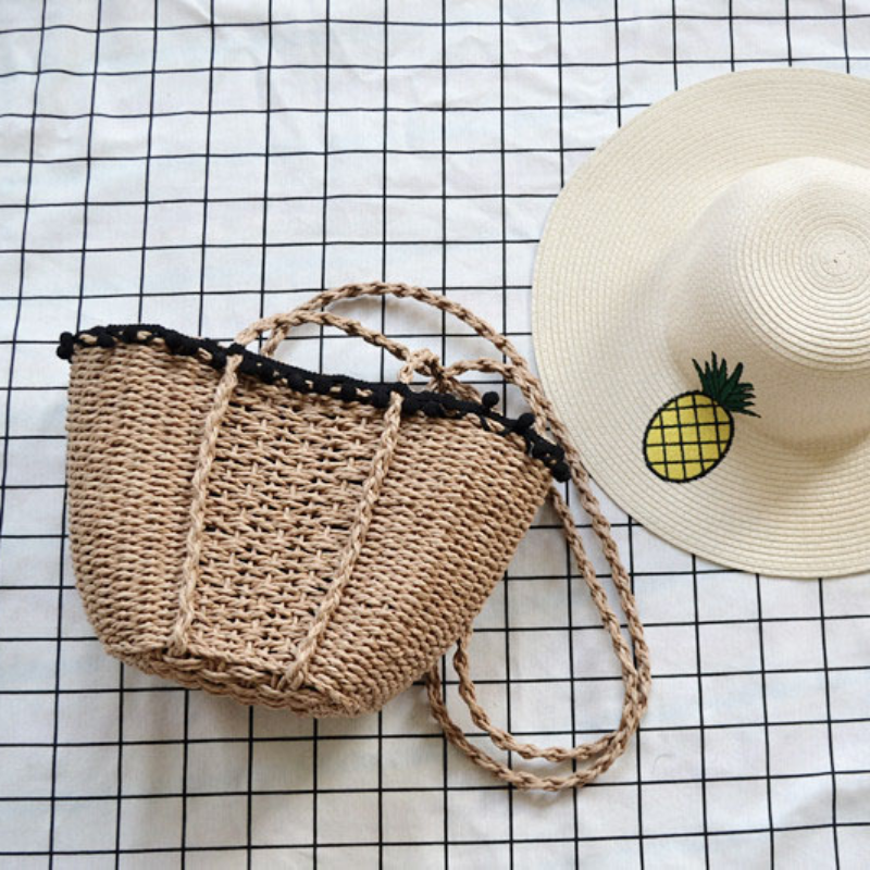 loomrack Bohemian Straw Basket Bag Shoulder Bags