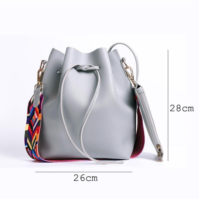 loomrack Boho Bucket Bag with Multicolor Shoulder Strap Shoulder Bags