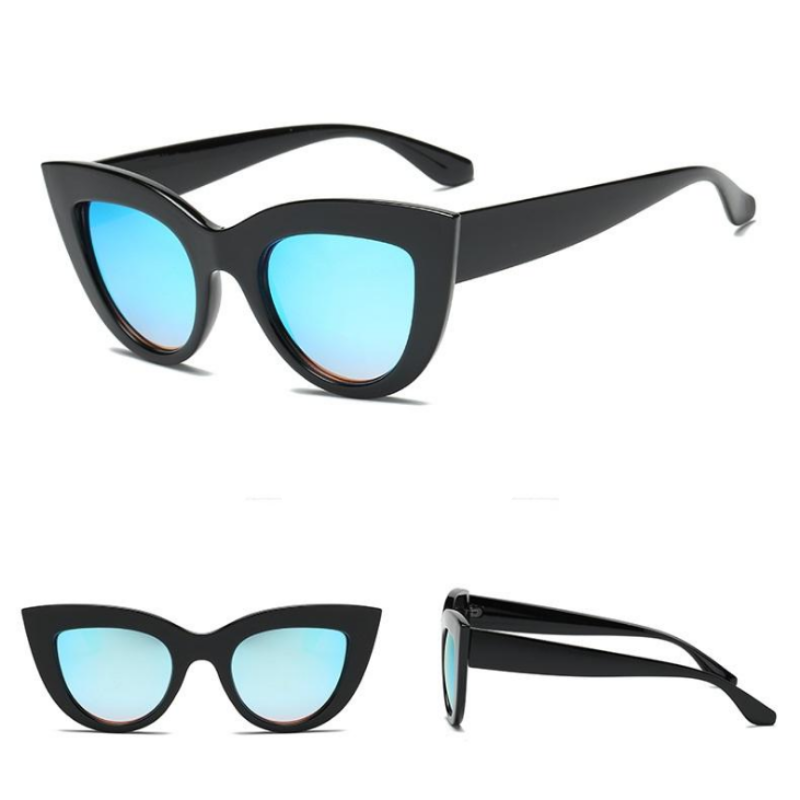 loomrack Bold Frame Cat Eye Sunglasses Home black v blue