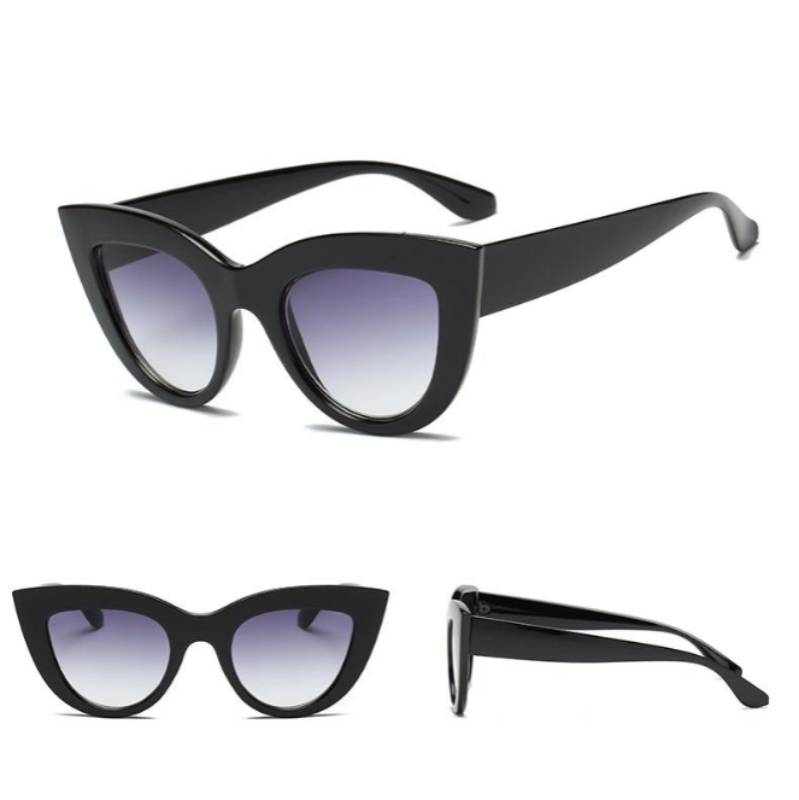 loomrack Bold Frame Cat Eye Sunglasses Home black v gradeint