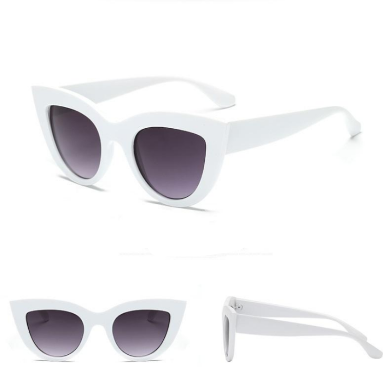 loomrack Bold Frame Cat Eye Sunglasses Home white v gray