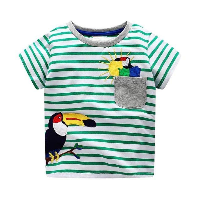 loomrack Boys 100% Cotton Summer T-Shirt  (Sizes 18M - 2T) T-Shirts Bird Pattern / 2T