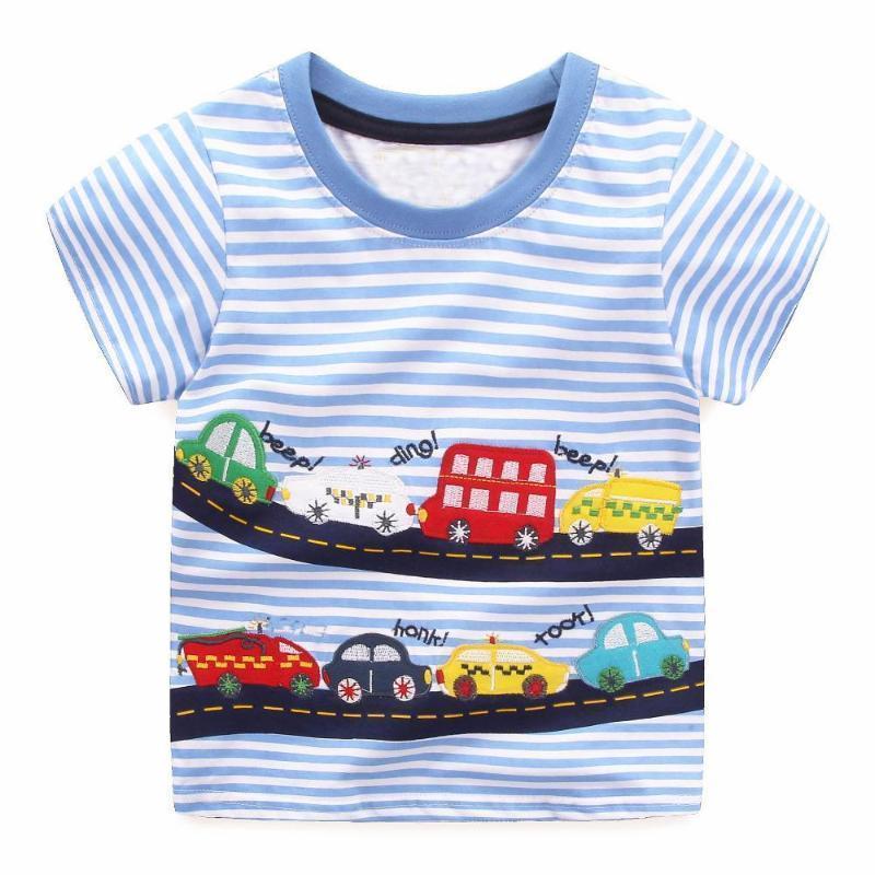 loomrack Boys 100% Cotton Summer T-Shirt  (Sizes 18M - 2T) T-Shirts City Car Pattern / 2T