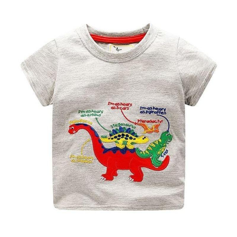 loomrack Boys 100% Cotton Summer T-Shirt  (Sizes 18M - 2T) T-Shirts Dinosaur Pattern / 2T