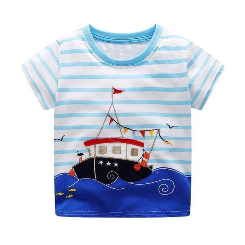 loomrack Boys 100% Cotton Summer T-Shirt  (Sizes 18M - 2T) T-Shirts Occasion Ship Pattern / 2T