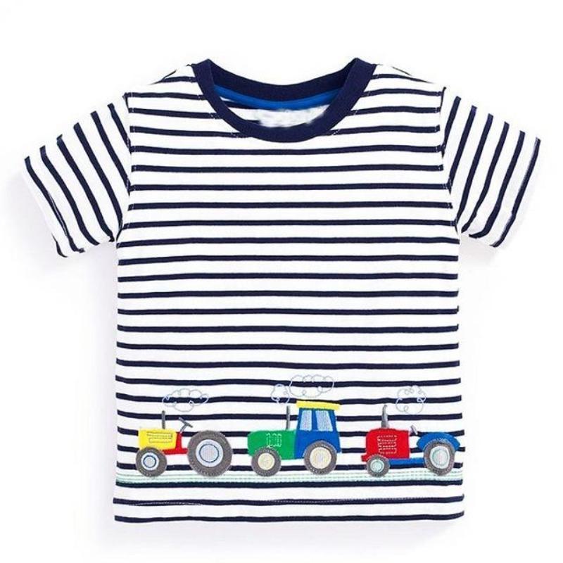 loomrack Boys 100% Cotton Summer T-Shirt  (Sizes 18M - 2T) T-Shirts Tractor Pattern / 2T