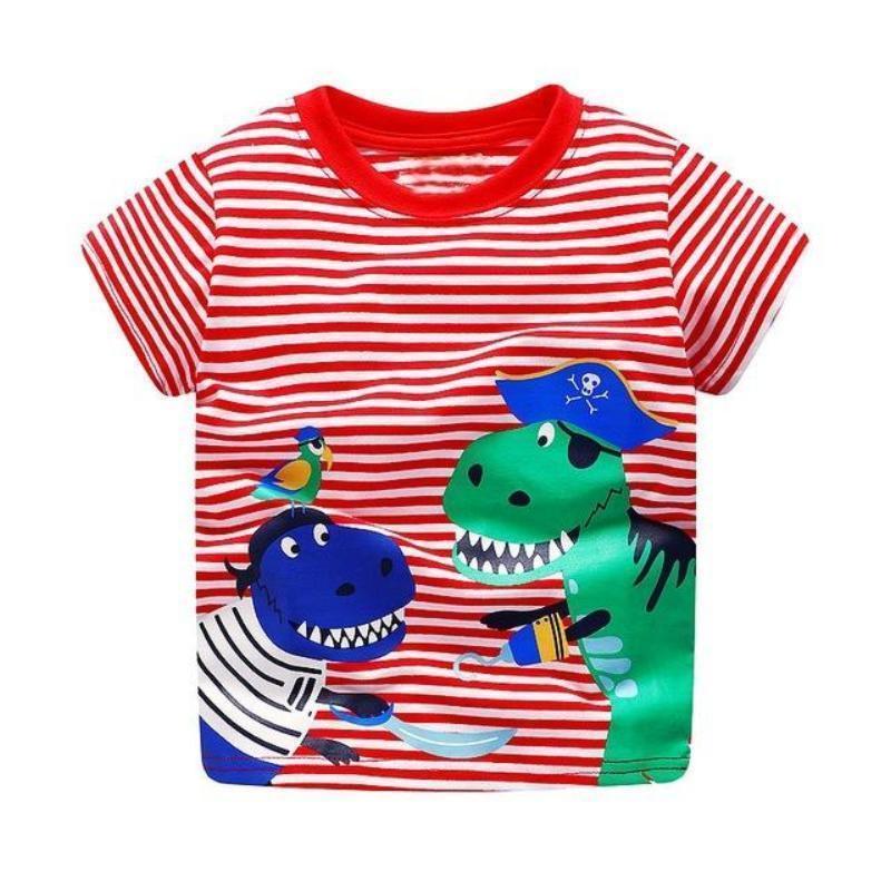 loomrack Boys 100% Cotton Summer T-Shirt  (Sizes 18M - 2T) T-Shirts Two Dino Pattern / 2T