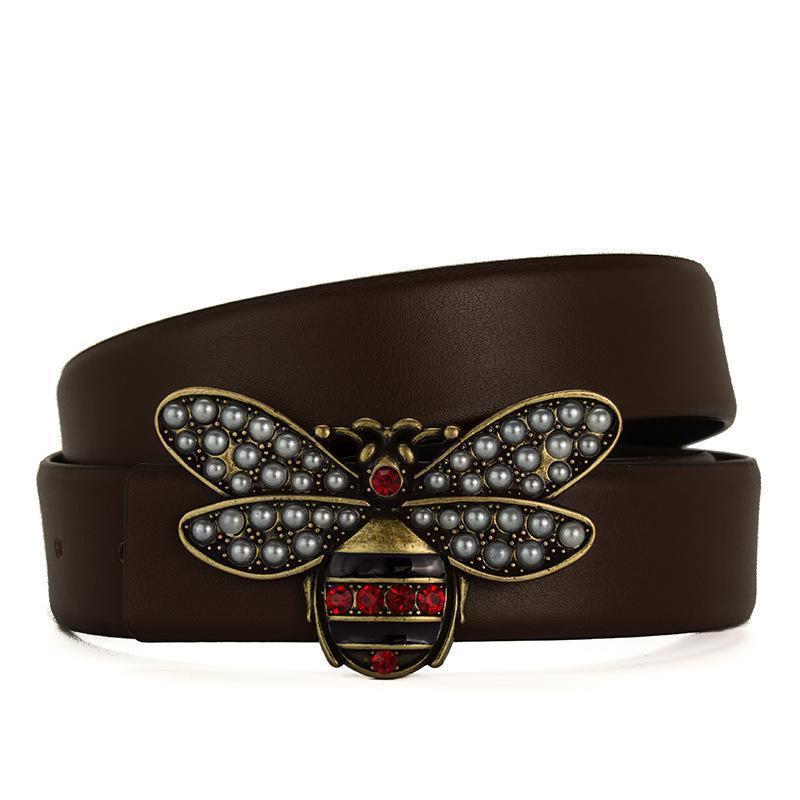 loomrack Bumble Bee Embellished Belt Belts & Cummerbunds Coffee Belt / 105cm