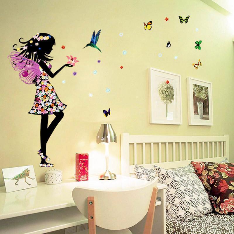 loomrack Butterfly Girl Wall Decal Wall Stickers