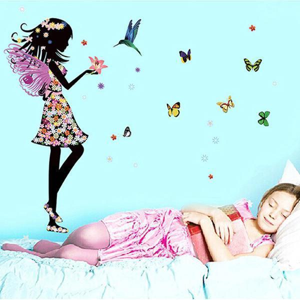 loomrack Butterfly Girl Wall Decal Wall Stickers