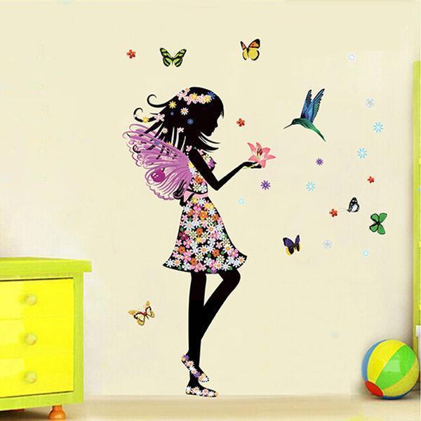 loomrack Butterfly Girl Wall Decal Wall Stickers