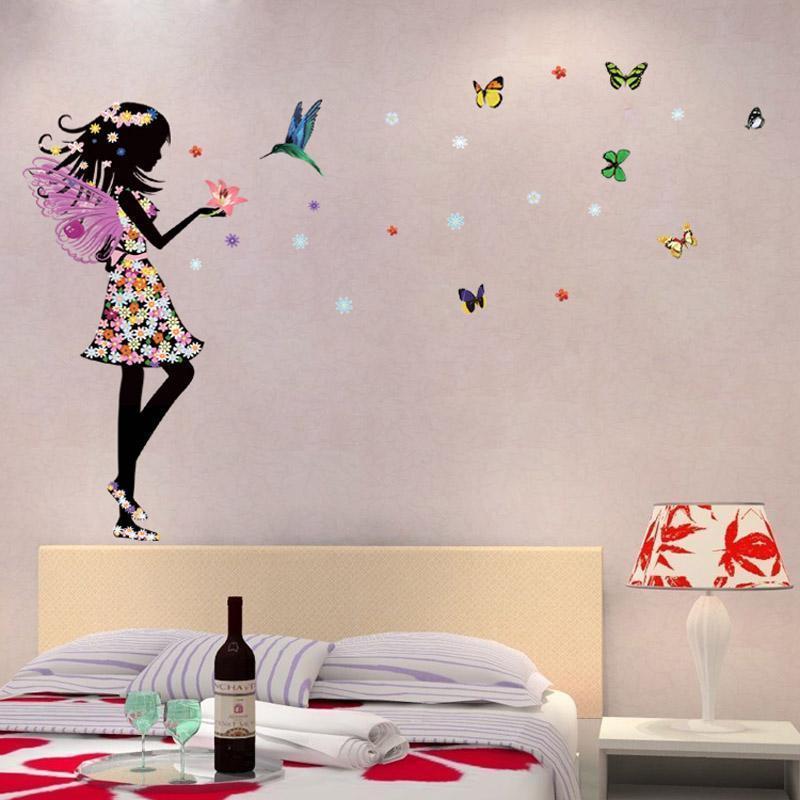 loomrack Butterfly Girl Wall Decal Wall Stickers