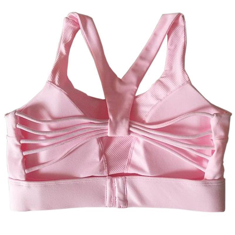 loomrack Butterfly Strappy Back Pushup Sports Bra Sports Bras Pink / L