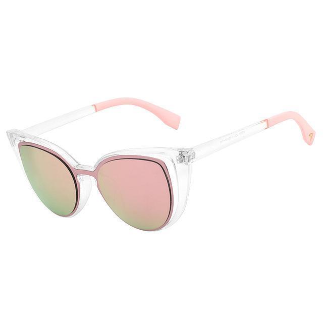 loomrack Chic Hollow Cat Eye Sunglasses Sunglasses Clear Pink