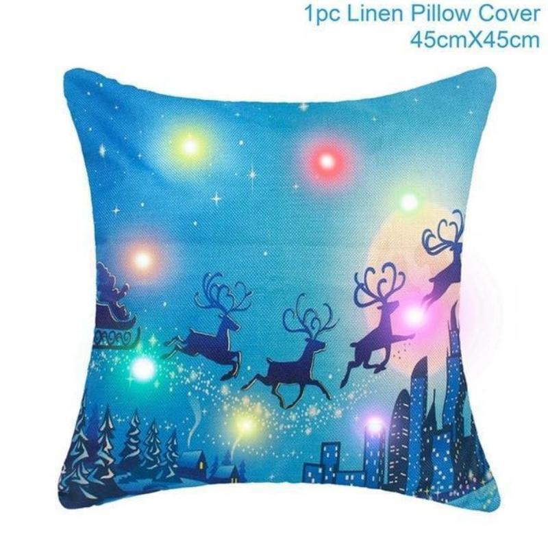 loomrack Christmas Cushion Covers Christmas Accessories Light Blue Deer