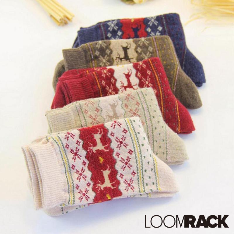 loomrack Christmas Deer Socks Christmas Socks