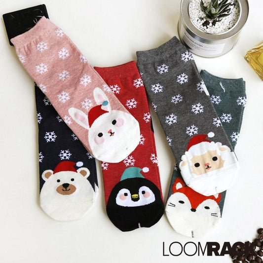 loomrack Christmas Santa Bunny Socks Christmas Socks