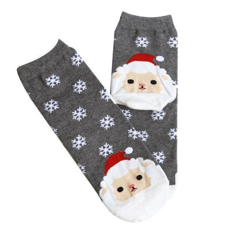 loomrack Christmas Santa Bunny Socks Christmas Socks Gray