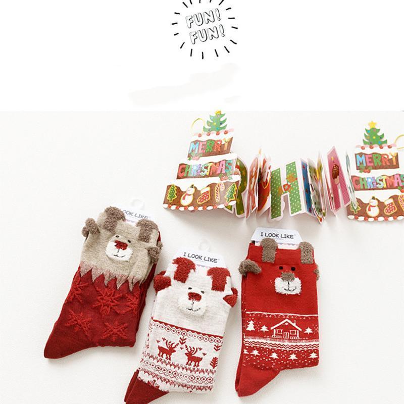 loomrack Christmas Santa Claus Deer Socks Christmas Socks