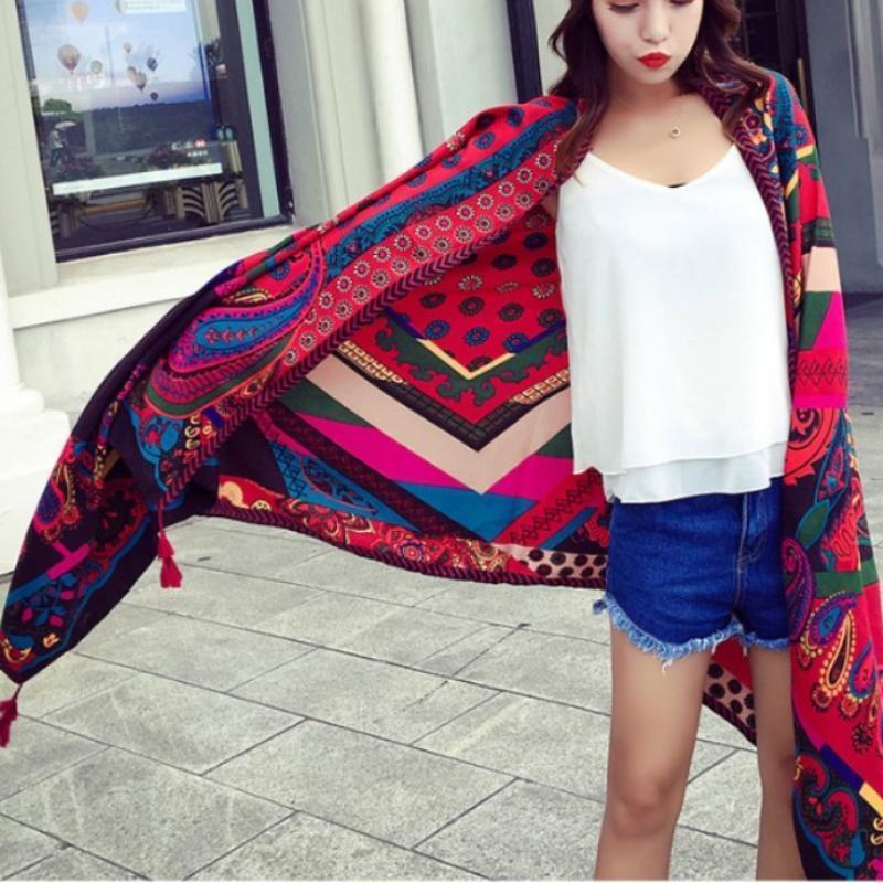 loomrack Classic Bohemian Cape Tassel Scarf Scarves